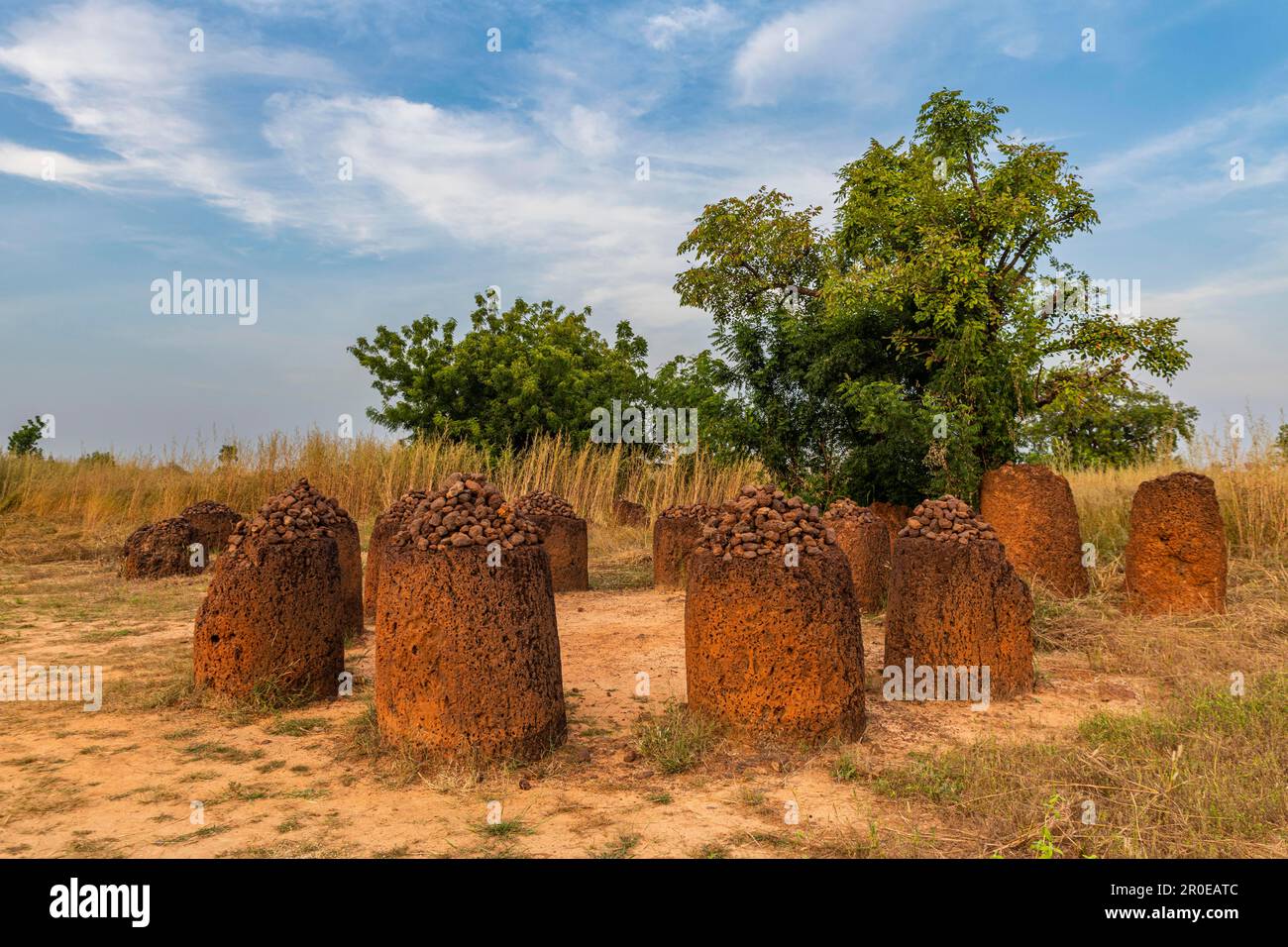 UNESCO-Weltkulturerbe Senegambianische Steinkreise, Wassu, Gambia Stockfoto