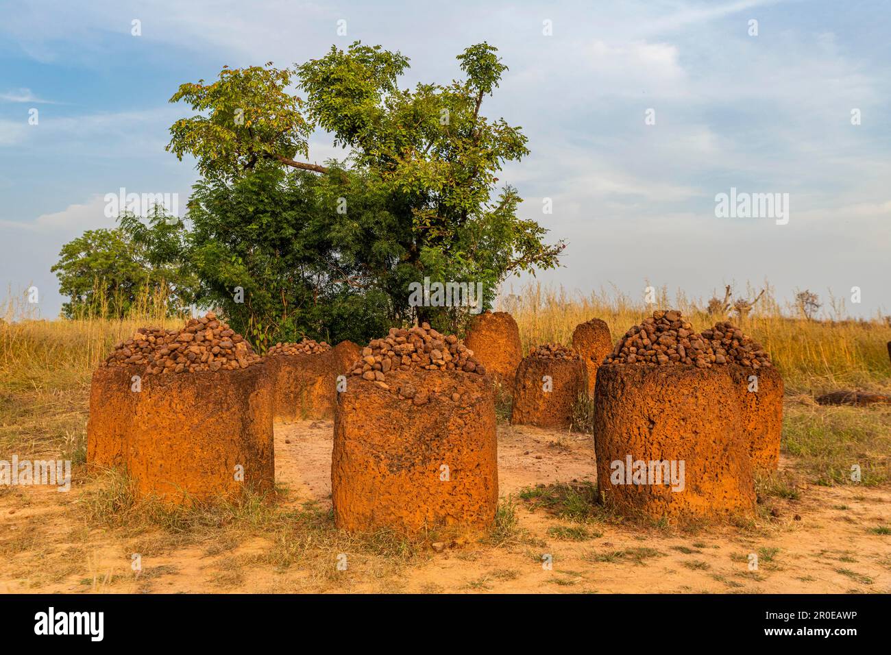 UNESCO-Weltkulturerbe Senegambianische Steinkreise, Wassu, Gambia Stockfoto
