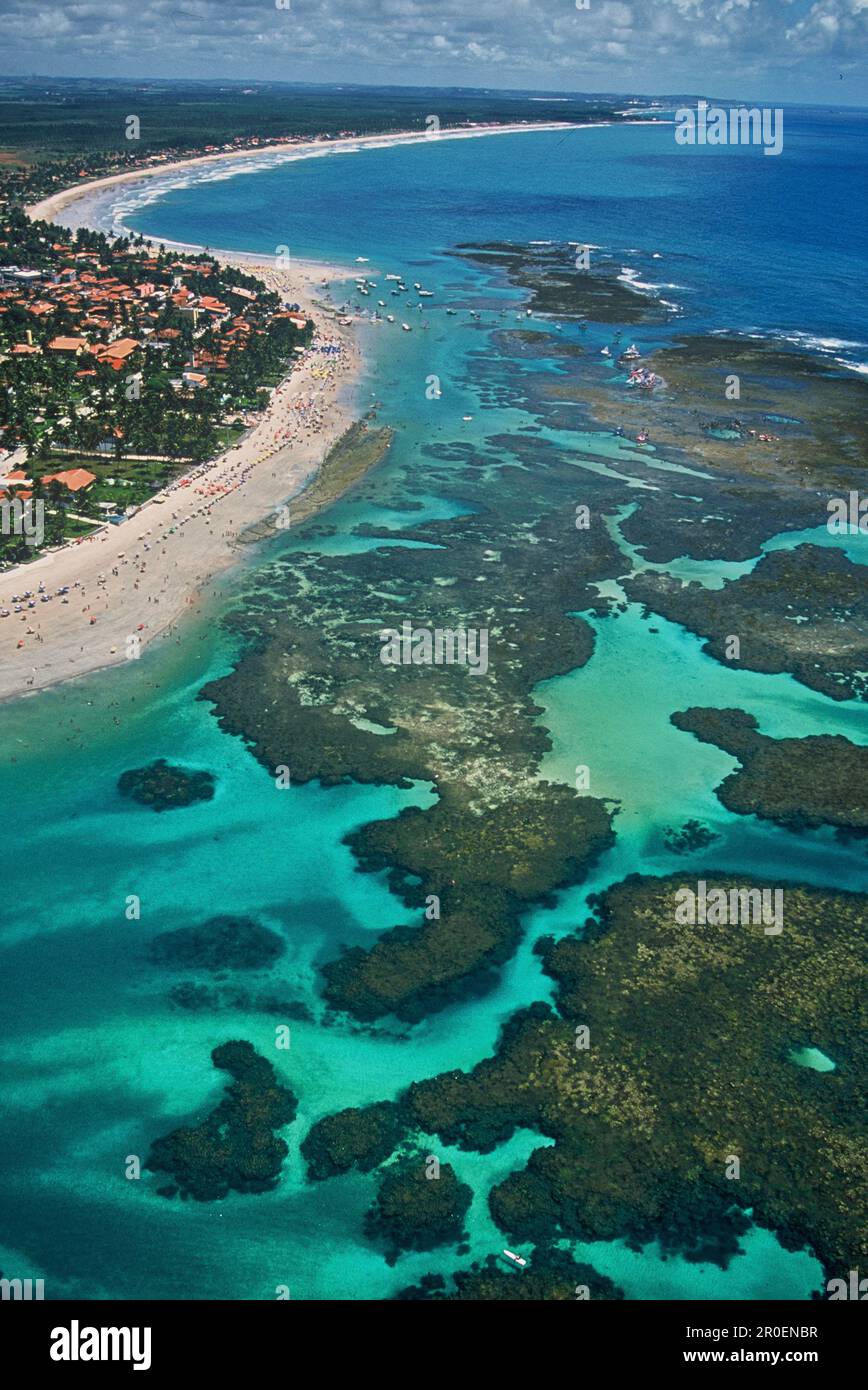 Luftbild, Porto de Galinhas, Ipojuca, Pernambuco, Brasilien Stockfoto