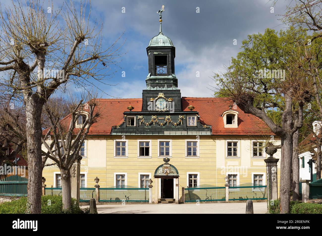 Villa Sorgenfrei, Herrenhaus aus 1783, heute Landhotel, Oberloessnitz, Radebeul, Sachsen, Deutschland Stockfoto