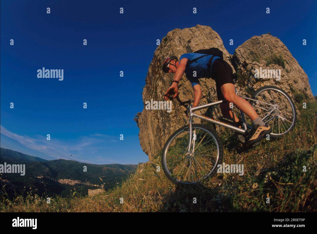 Mountainbiker, Monte Texile, Aritzo, Sardinien Italien Stockfoto