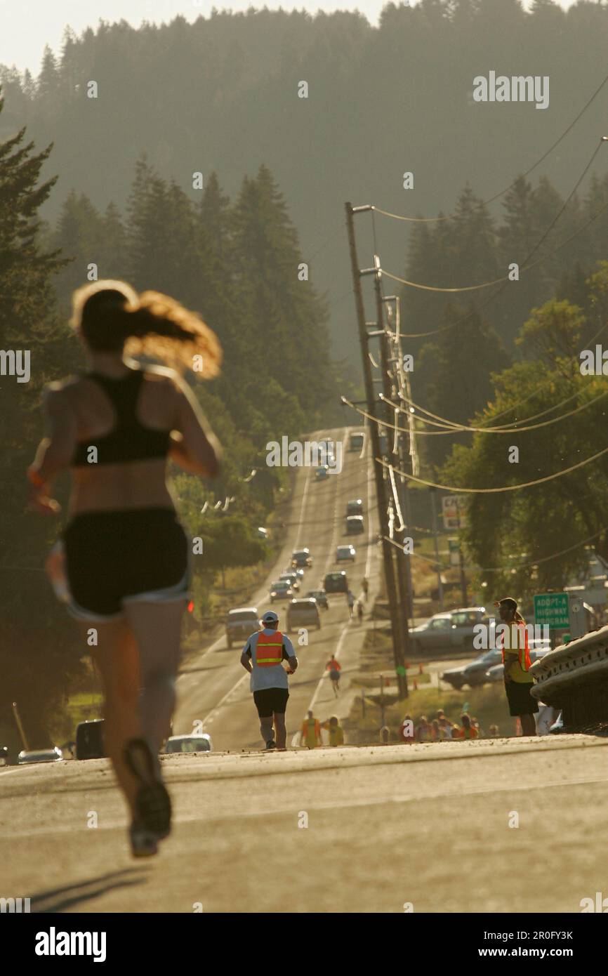 Runner, Hood to Coast Relay, Oregon, USA Stockfoto