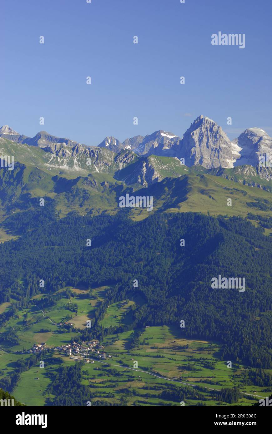 Blick über das Tal der Ratschings, Zinseler, Alta Badia, Südtirol, Italien Stockfoto