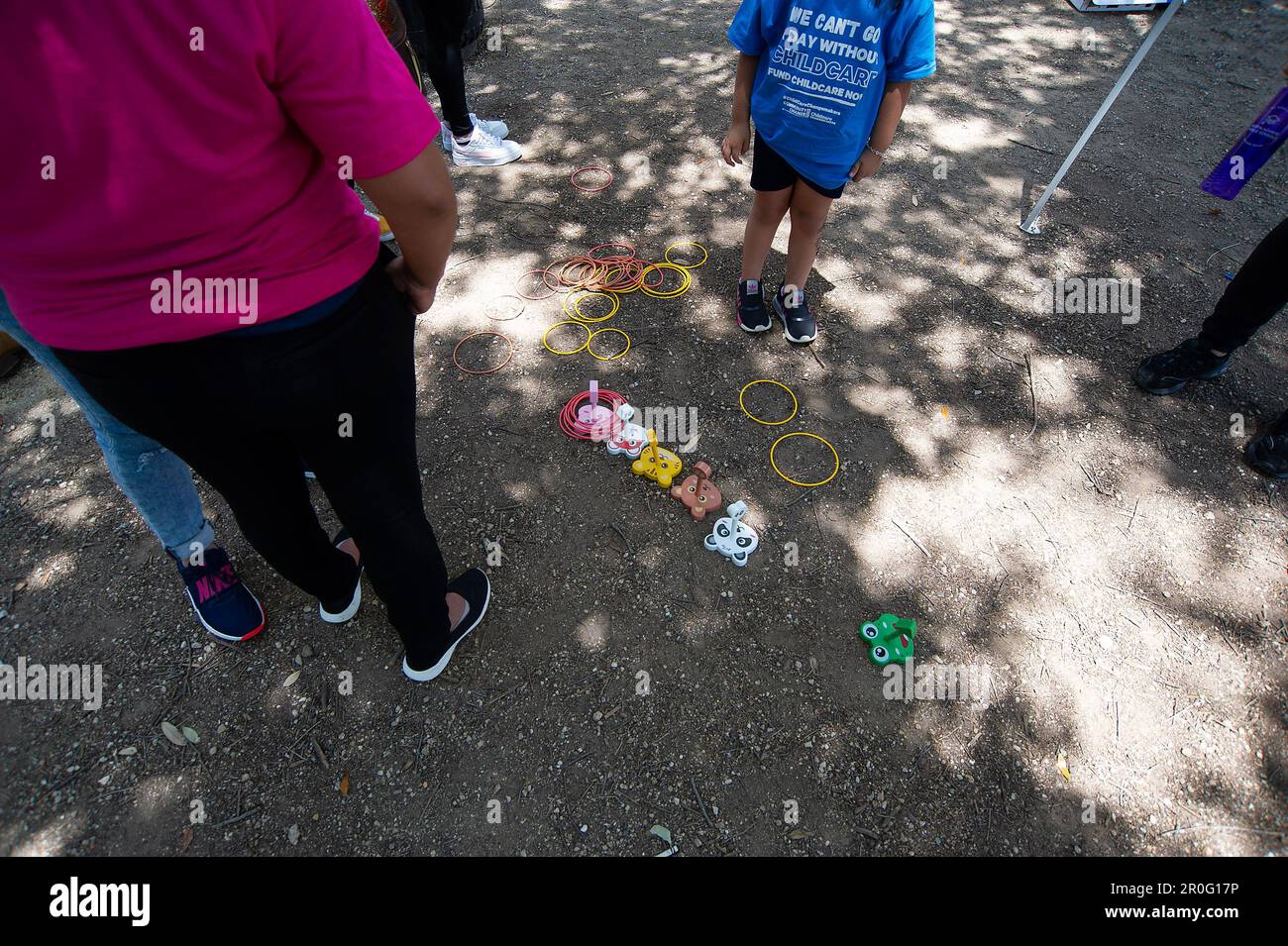 8. Mai 2023: Demonstranten besuchen die Rallye Day Without Child Care in der Hauptstadt des Bundesstaats Texas für geplante Proteste und Schließungen am Montag in der Hoffnung, Bundes- und Staatsgesetzgeber daran zu erinnern, dass sie dringend staatliche Unterstützung benötigen. Austin, Texas. Mario Cantu/CSM Stockfoto