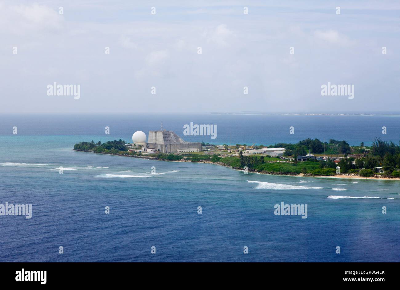 Luftaufnahme von Kwajalein, Marshallinseln, Kwajalein-Atoll, Mikronesien, Pazifik Stockfoto