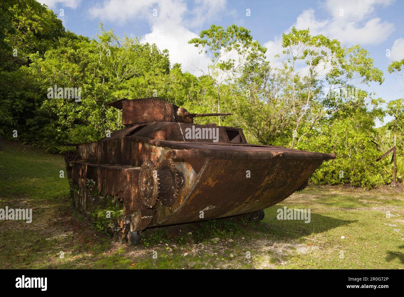 Japanischer Amphibienpanzer II. Weltkrieg, Peleliu Island, Mikronesien, Palau Stockfoto