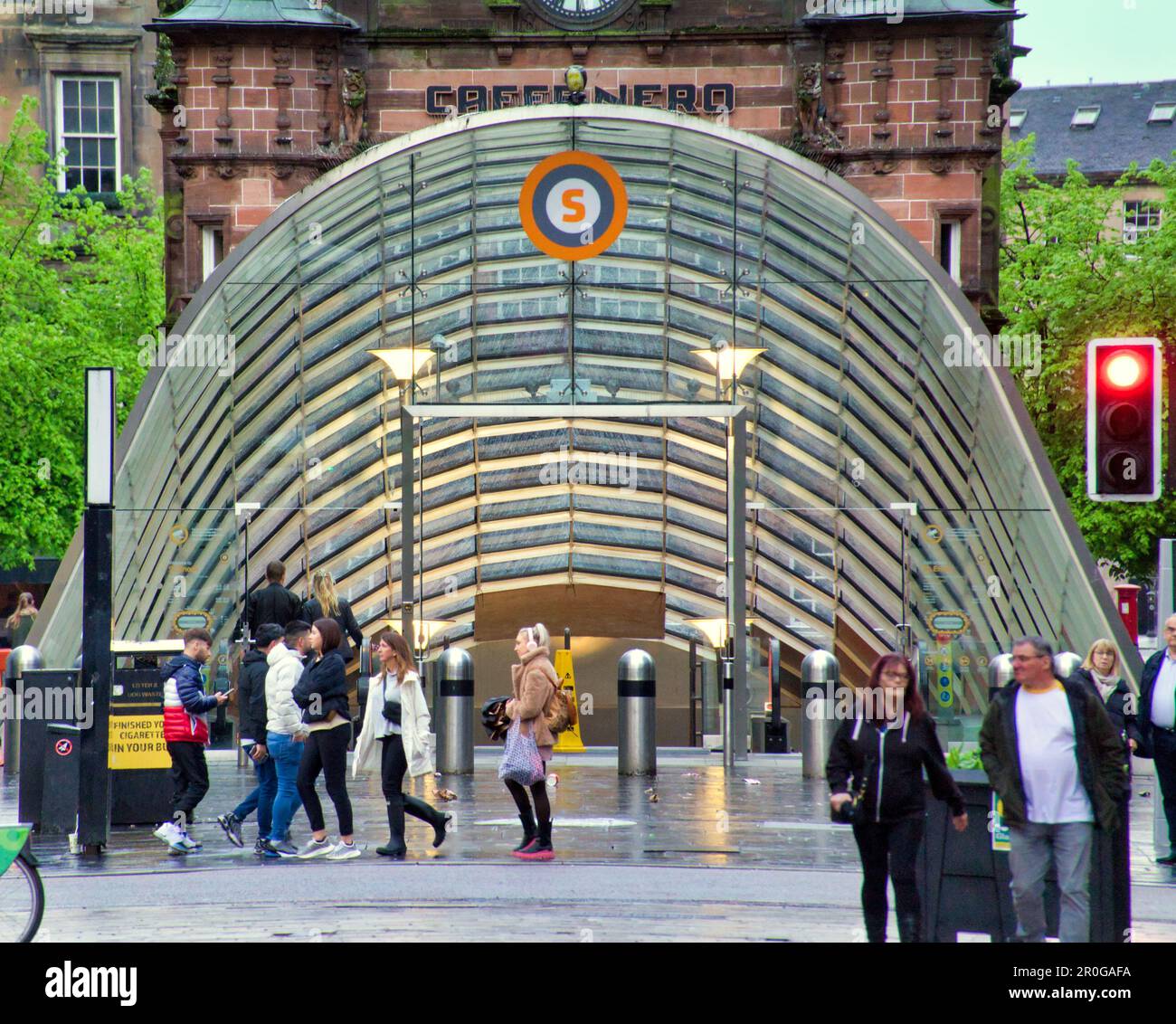 Wet buchanan Street auf der Style Mile Stockfoto