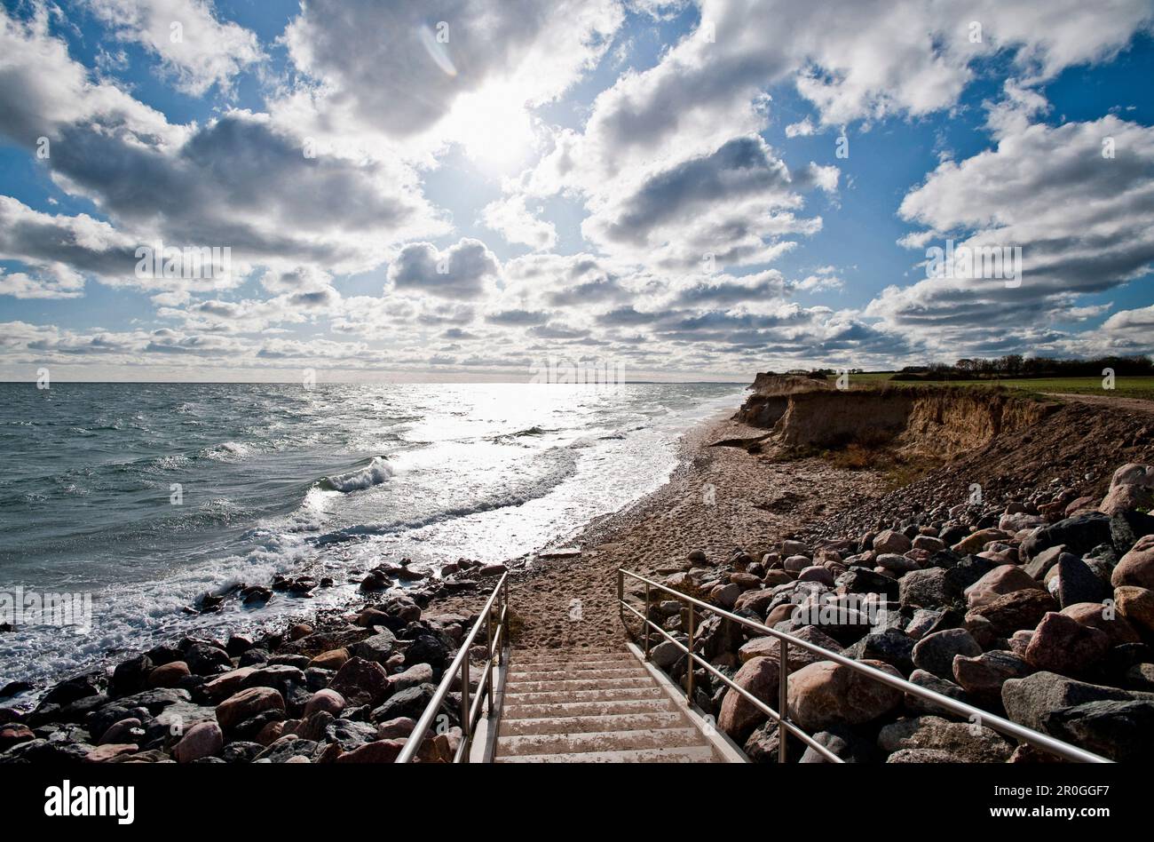 Steilküste in der Nähe von Schonhagen, Brodersby, Schleswig-Holstein, Deutschland Stockfoto