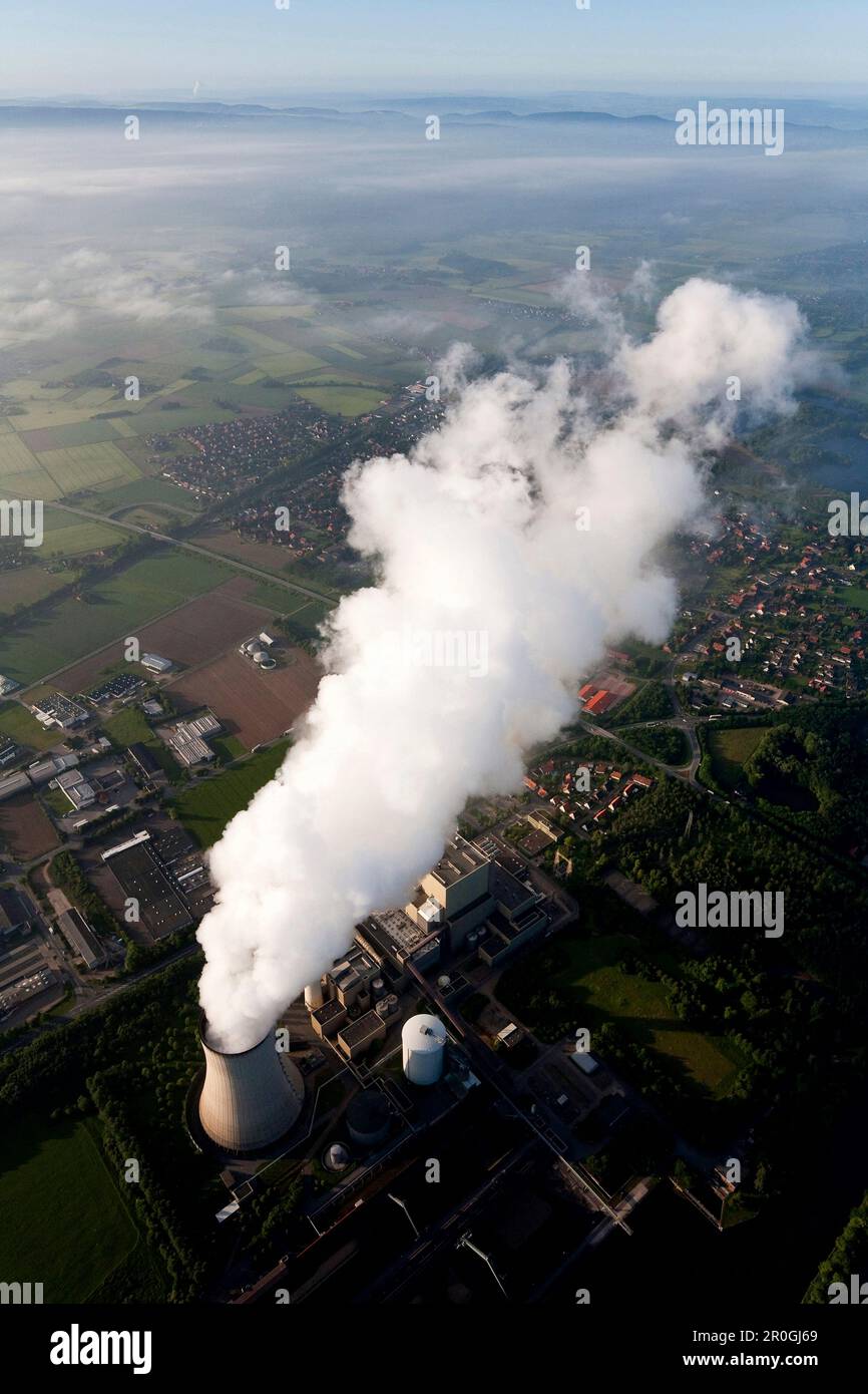 Luftaufnahme eines Kohlekraftwerks, Petershagen, Nordrhein-Westfalen, Deutschland Stockfoto