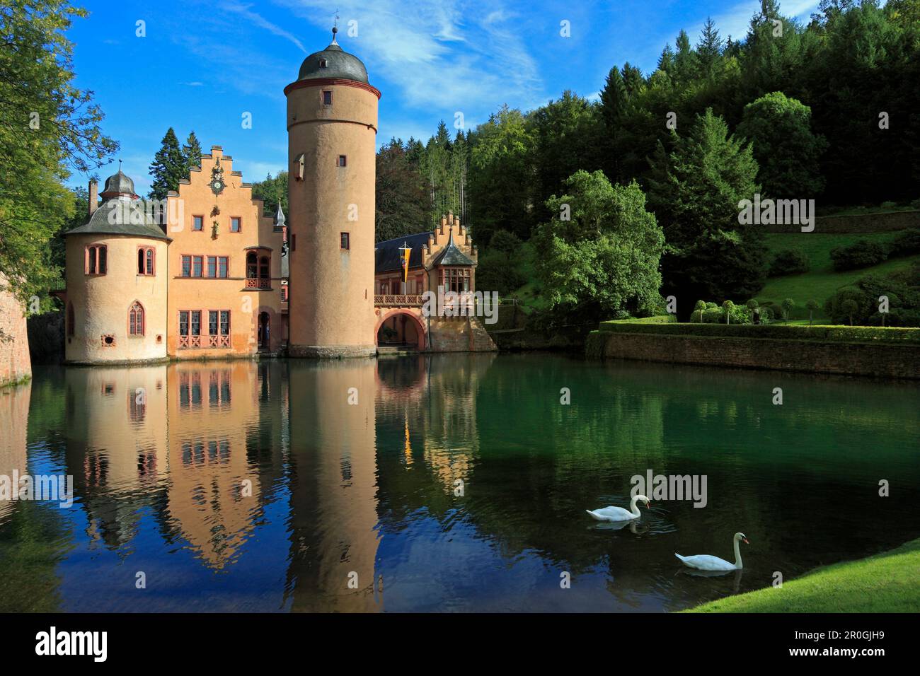 Mespelbrunn Schloss Mespelbrunn, Spessart, Franken, Bayern, Deutschland Stockfoto