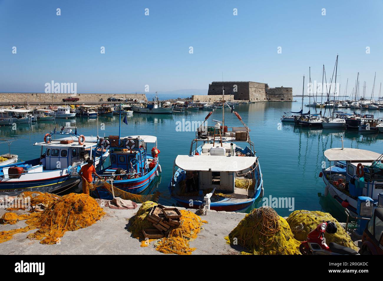 Festung Rocca al Mare, venezianischen Hafen, Heraklion, Kreta, Griechenland Stockfoto