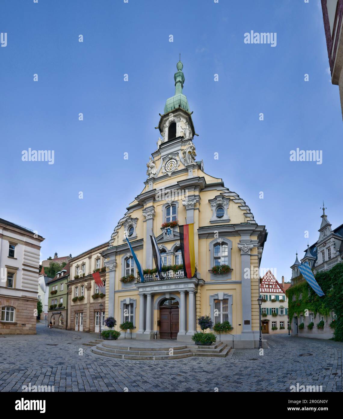 Rathaus auf dem Marktplatz, Kulmbach, Oberfranken, Franken, Bayern, Deutschland Stockfoto