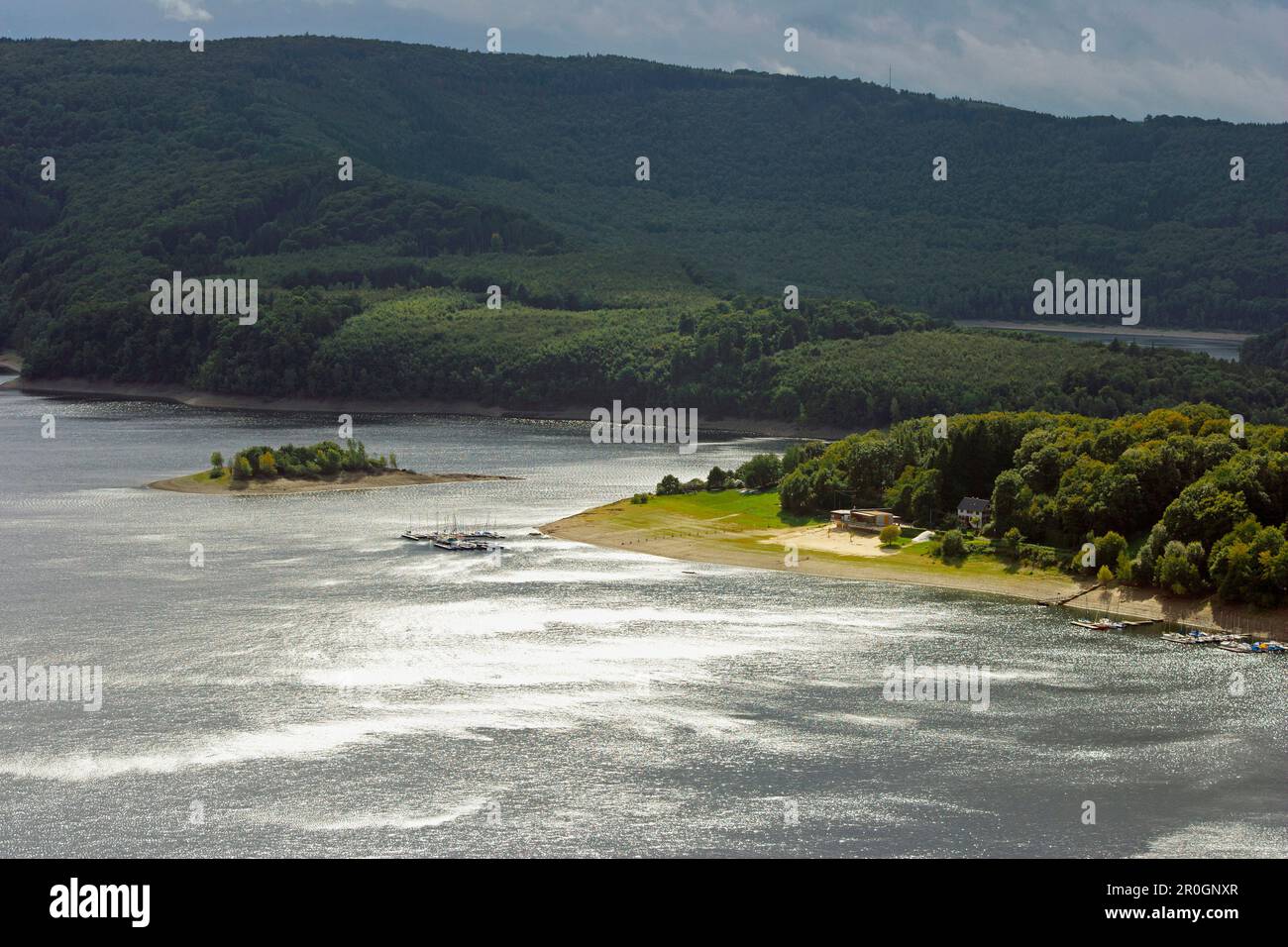 Blick auf Rurstausee, Eifel, Nordrhein-Westfalen, Deutschland, Europa Stockfoto