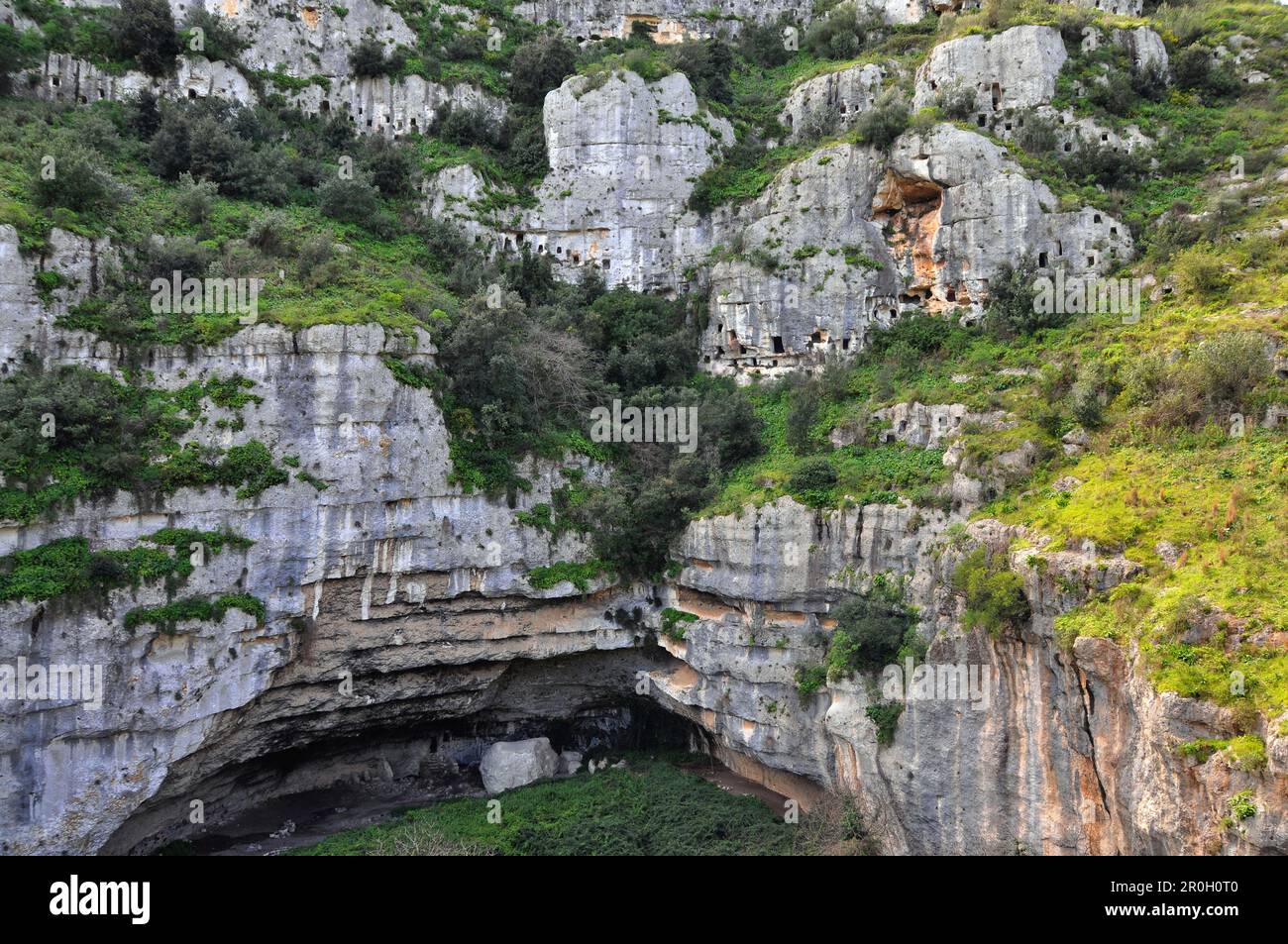 Necropoli Pantalica, Unesco Welt Kultur Erbe, Sizilien, Italien Stockfoto