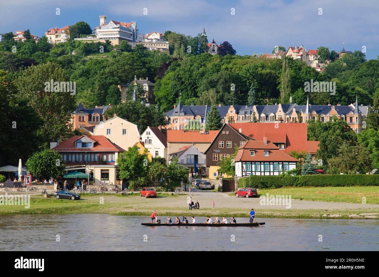 Café Restaurant Luisenhof im Stadtteil Loschwitz an der Elbe, Dresden, Sachsen, Deutschland, Europa Stockfoto