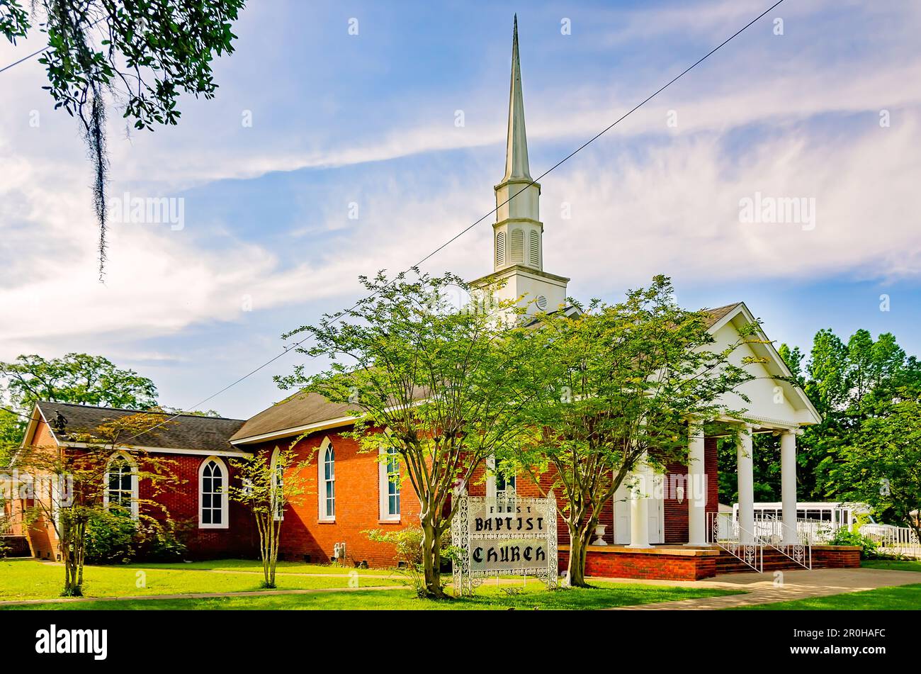 Die erste Baptistenkirche von Bayou La Batre wird am 2. Mai 2023 in Bayou La Batre, Alabama