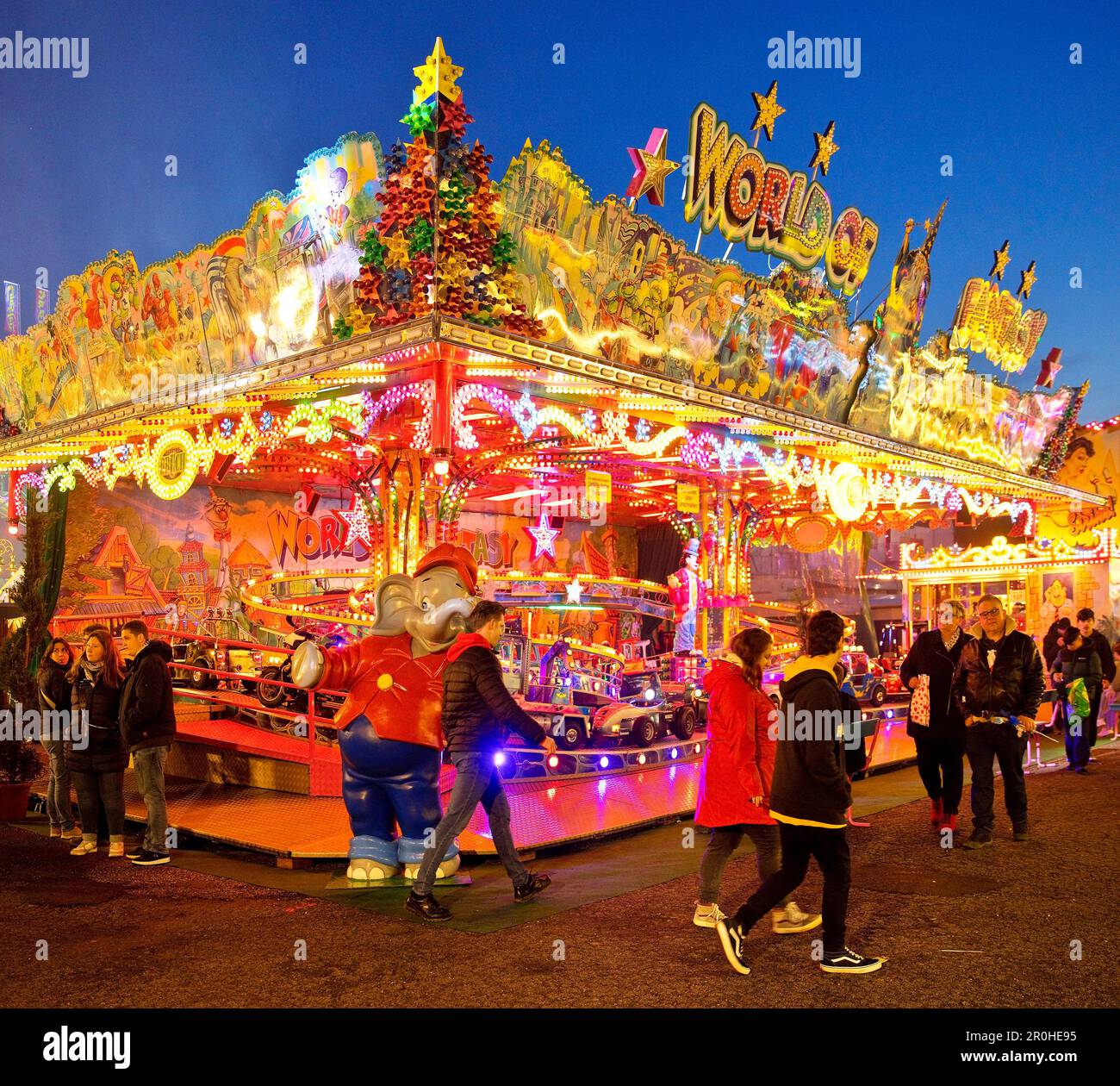 Palmkirmes, größte Gemeindemesse im Frühjahr in NRW, Autoscooter, Deutschland, Nordrhein-Westfalen, Ruhrgebiet, Recklinghausen Stockfoto