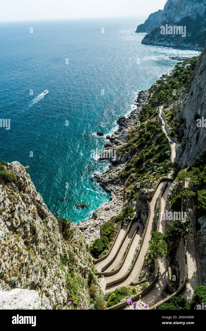 Via Krupp, Capri, Kampanien, Italien Stockfoto