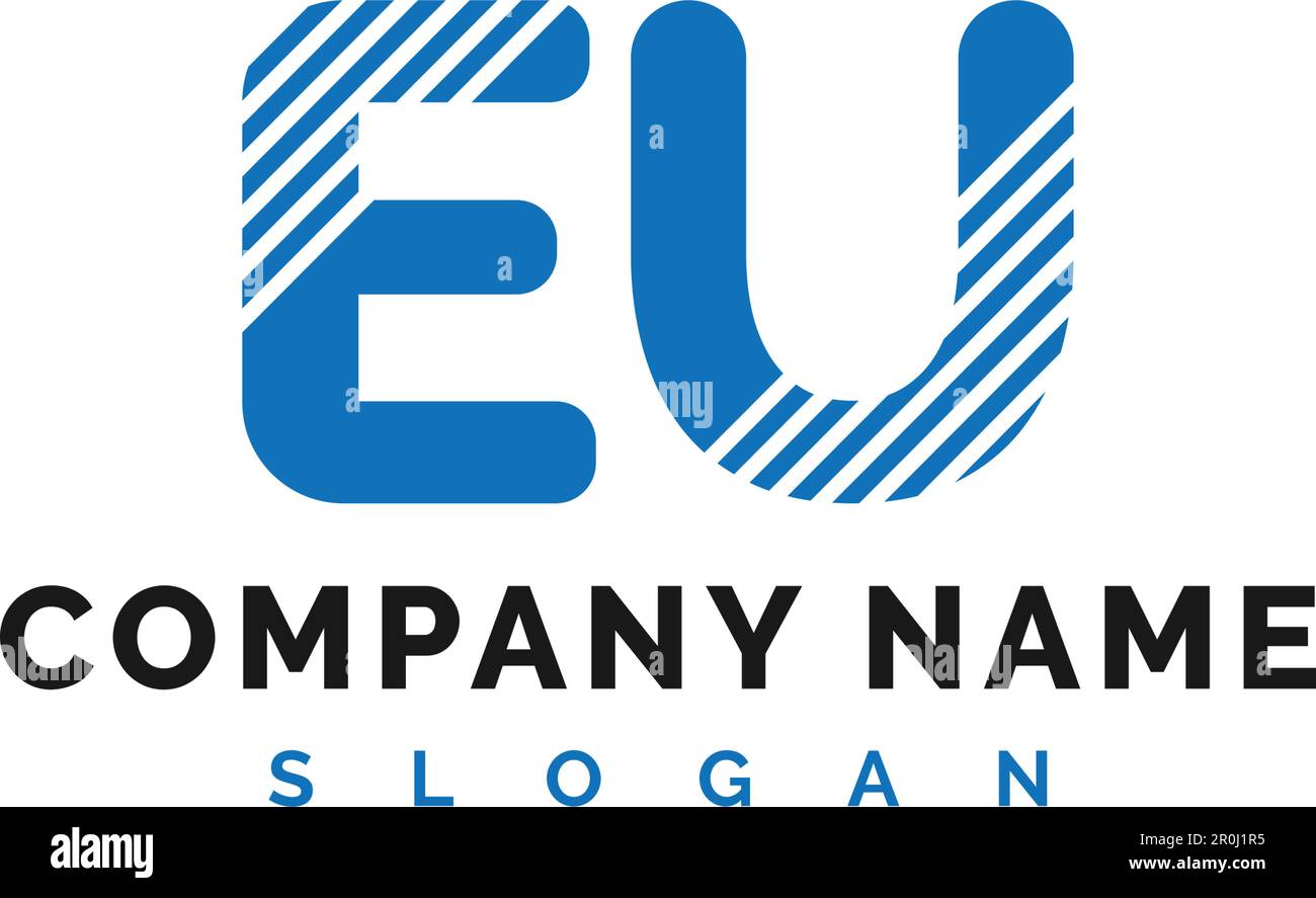 Design des EU-Letter-Logos. EU-Letter Logo Vector Illustration - Vector