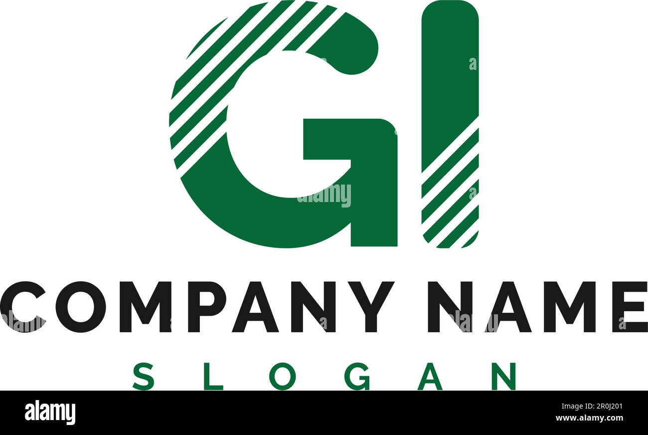 Logo-Design für GI Letter. Abbildung des Logos des GI-Buchstabens – Vektor Stock Vektor