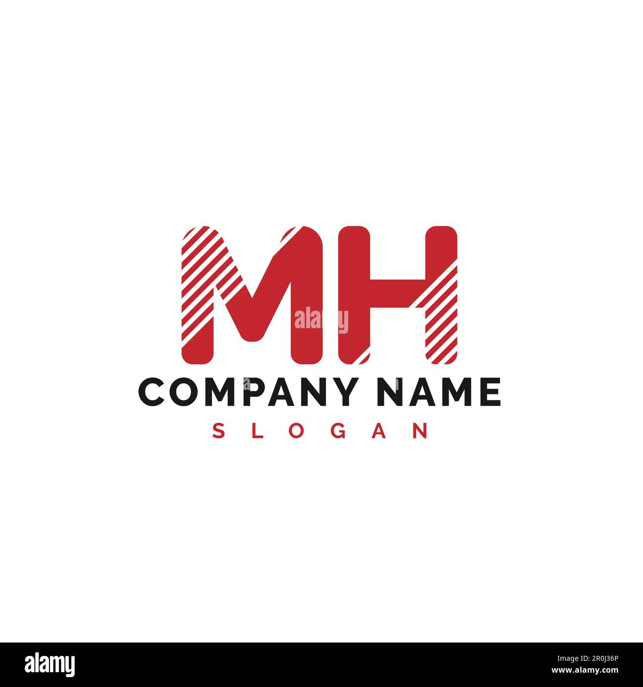 Logo-Design mit MH-Buchstaben. MH-Buchstabe Logo Vektor Abbildung - Vektor Stock Vektor