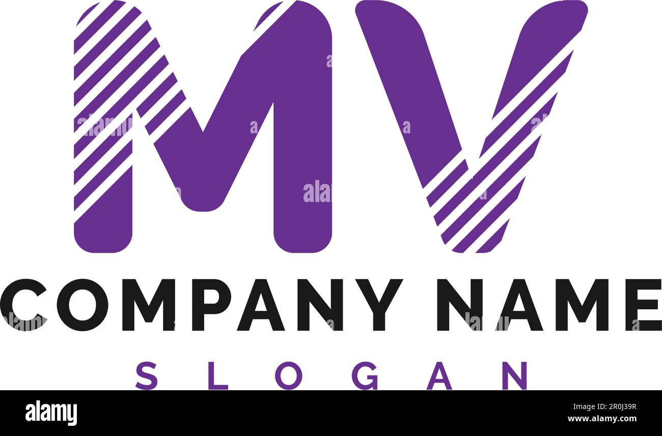 MV Letter Logo Design. MV-Buchstaben-Logo Vektor-Abbildung - Vektor Stock Vektor