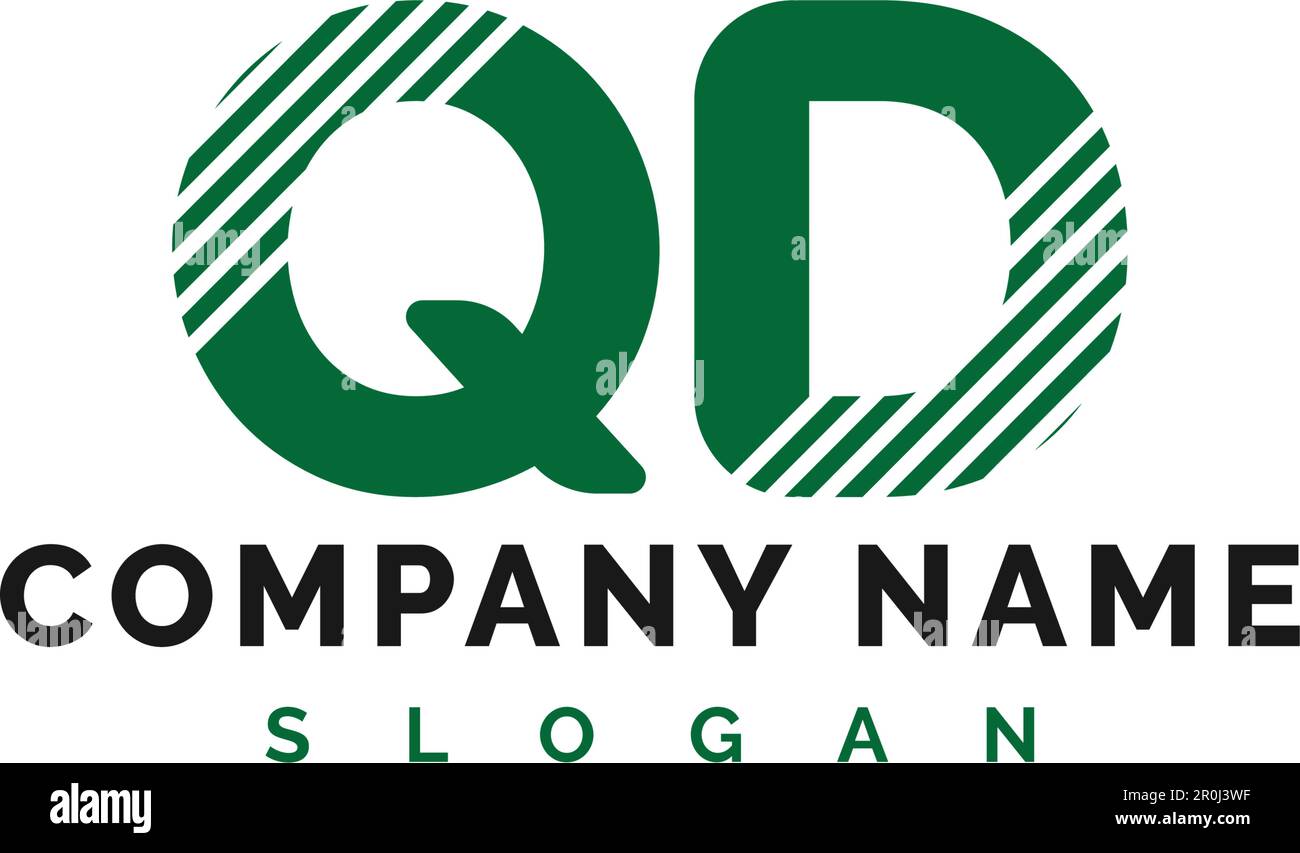 Design des QD Letter-Logos. QD-Buchstabe Logo Vektor Abbildung - Vektor Stock Vektor