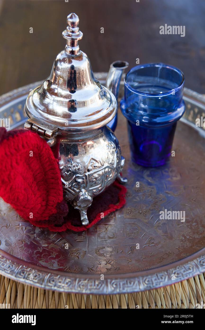 Typisch marokkanischer Minztee, Marrakesch, Marokko Stockfoto