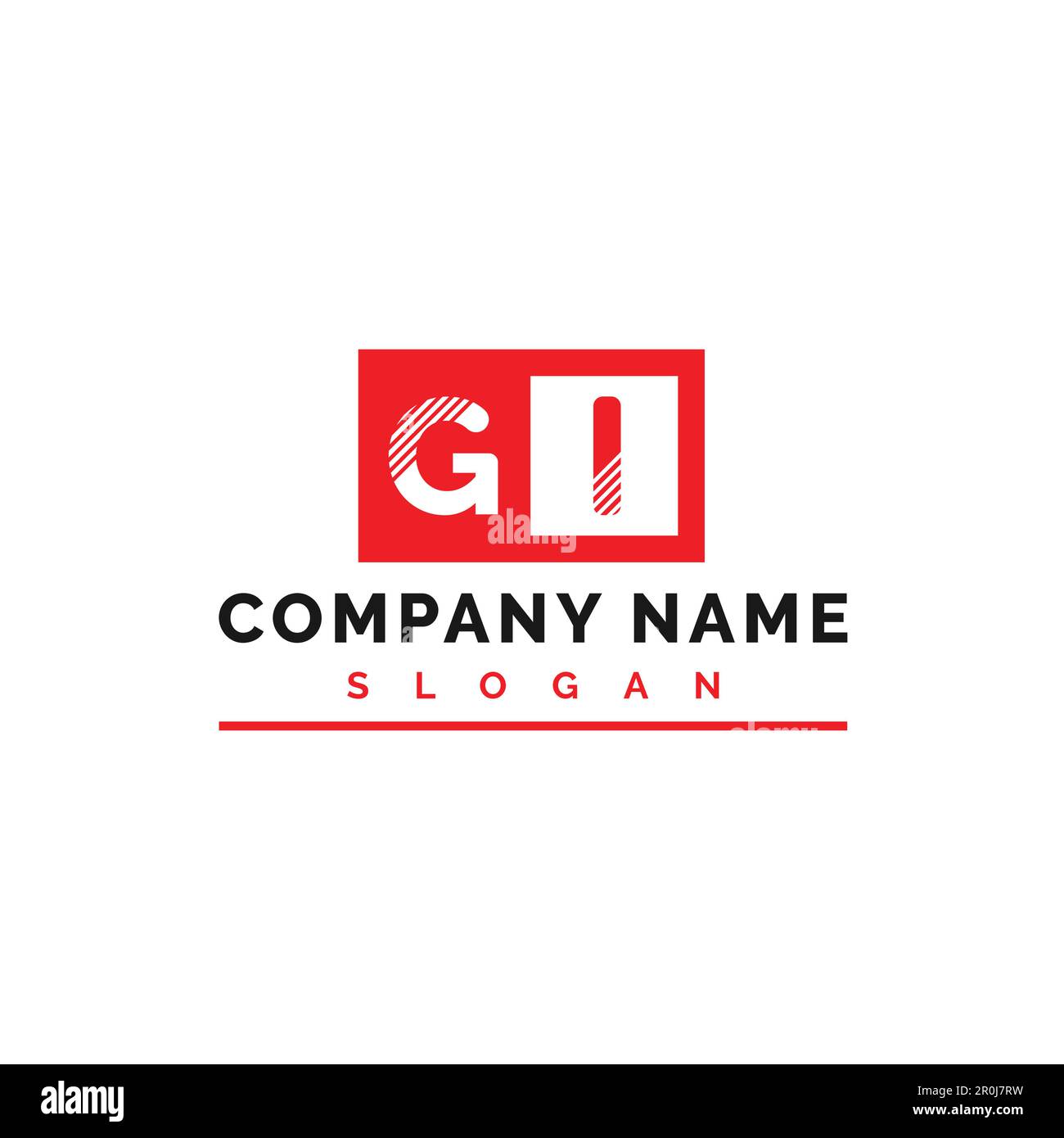 Logo-Design für GI Letter. Abbildung des Logos des GI-Buchstabens – Vektor Stock Vektor