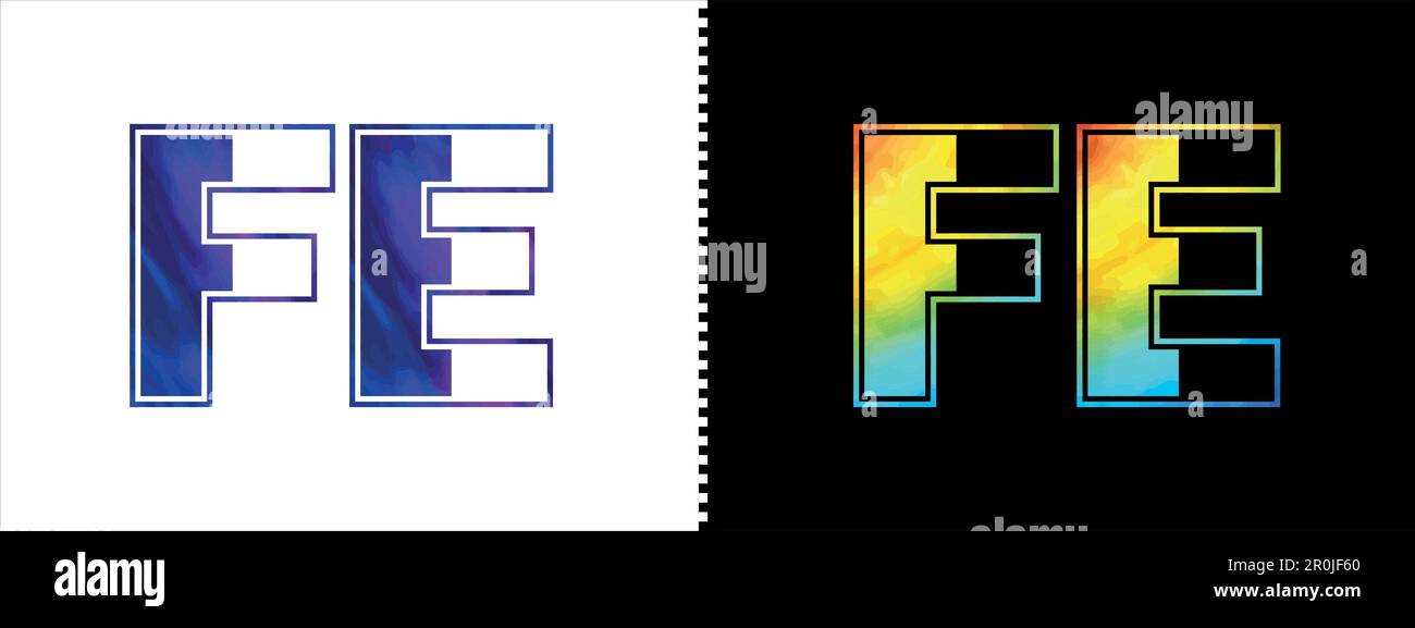 Vektorvorlage für das FE-Logo. Kreatives, modernes und luxuriöses Logo für die Unternehmensidentität Stock Vektor