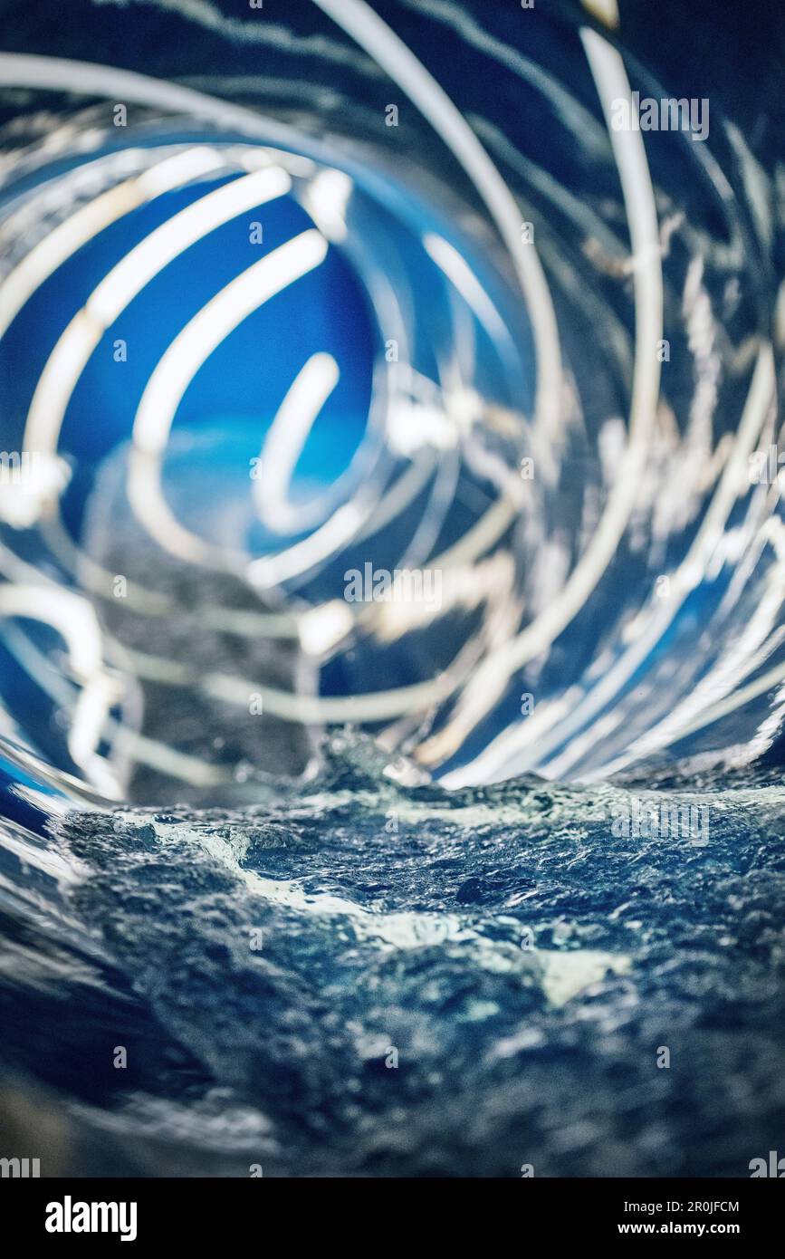 Detail einer modernen Rutsche, Schwäbische Alb, Baden-Württemberg, Deutschland Stockfoto