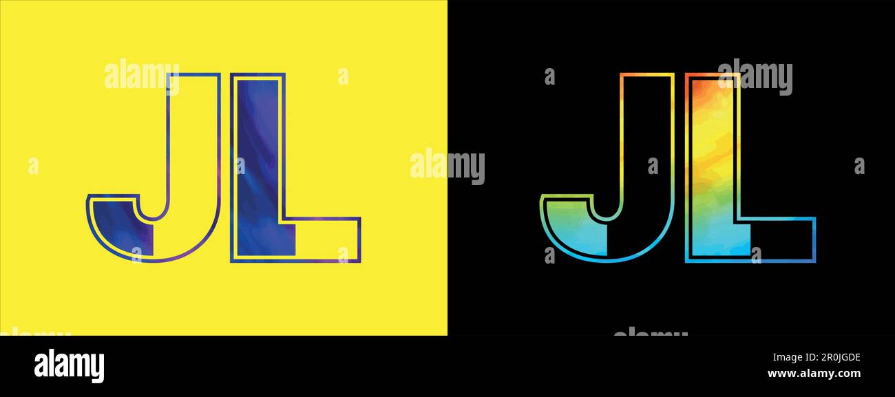 Vektorvorlage für das Design des JL-Logos. Kreatives, modernes und luxuriöses Logo für die Unternehmensidentität Stock Vektor