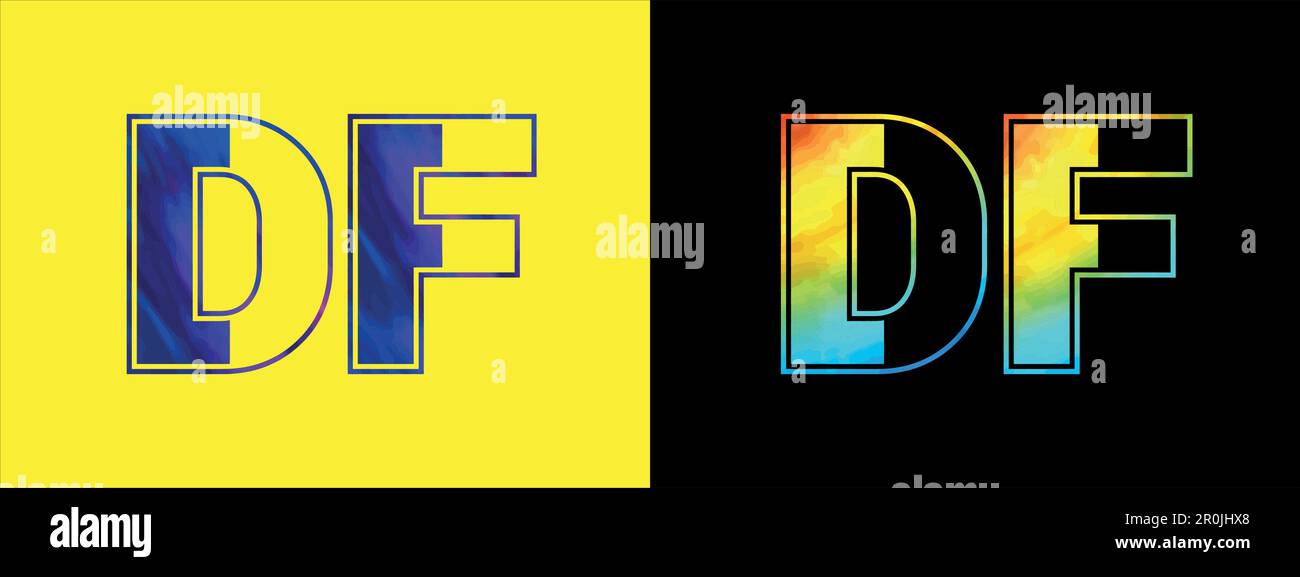 Vektorvorlage für das Design des Buchstabens DF. Kreatives, modernes und luxuriöses Logo für die Unternehmensidentität Stock Vektor