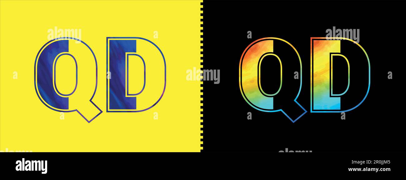 Erste Vorlage für Vektordesign des QD-Logos. Luxuriöses Premium-Logo für Unternehmensidentität Stock Vektor