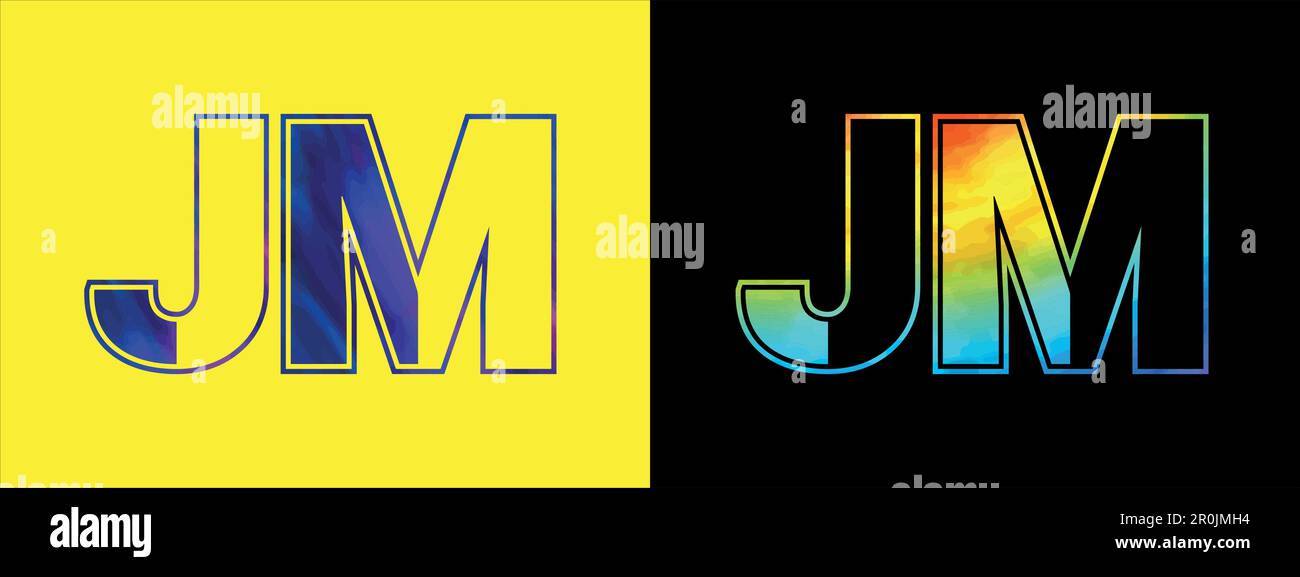 Eindeutige Vektorvorlage für JM-Letter-Logo. Elegantes, hochwertiges alphabetisches Logo für Unternehmen Stock Vektor