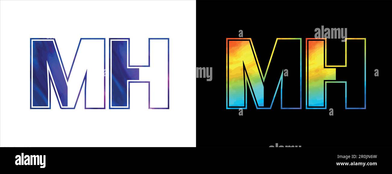 Design-Vektorvorlage für den Buchstaben MH-Logo. Kreatives, modernes und luxuriöses Logo für die Unternehmensidentität Stock Vektor