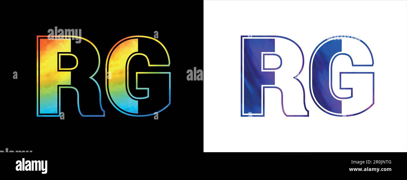 Design-Vektorvorlage für das RG-Logo. Kreatives, modernes und luxuriöses Logo für die Unternehmensidentität Stock Vektor