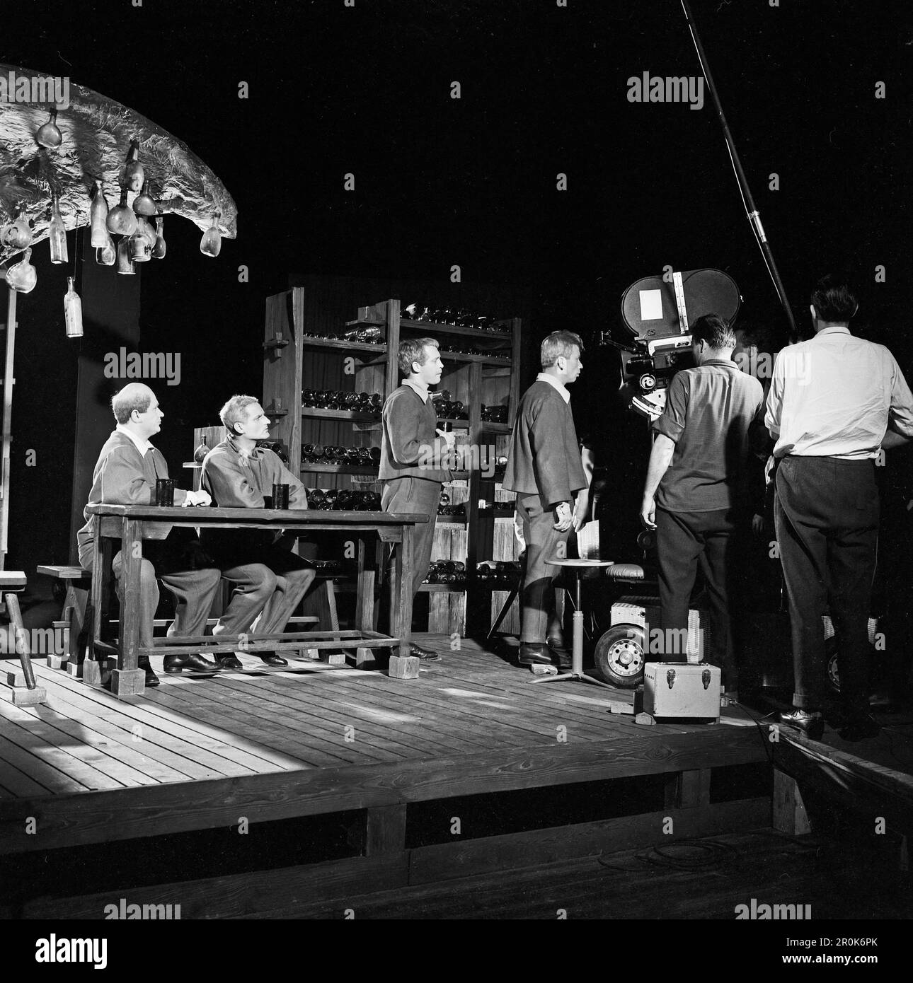 Faust, Spielfilm nach dem Stück von Johann Wolfgang von Goethe, Deutschland 1960, Regie: Peter Gorski, Darsteller: Max Eckard (?), Friedrich Georg Beckhaus, Hans Irle (?), Heinz Reincke bei der Aufnahme Stockfoto