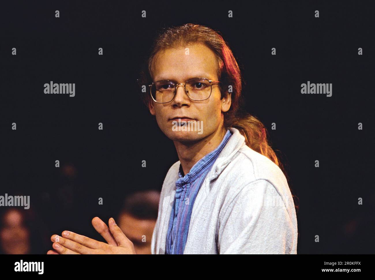 Jazz Fest Berlin, Philharmonie, Deutschland, 1993, Frank Raschke, deutscher Jazzpianist , Auftritt mit Vielharmonie & RBT Orchester. Jazz Fest Berlin, Philharmonie, Deutschland, 1993, Frank Raschke, Deutscher Jazzpianist, Aufführung mit Vielharmonie & RBT Orchestra. Stockfoto