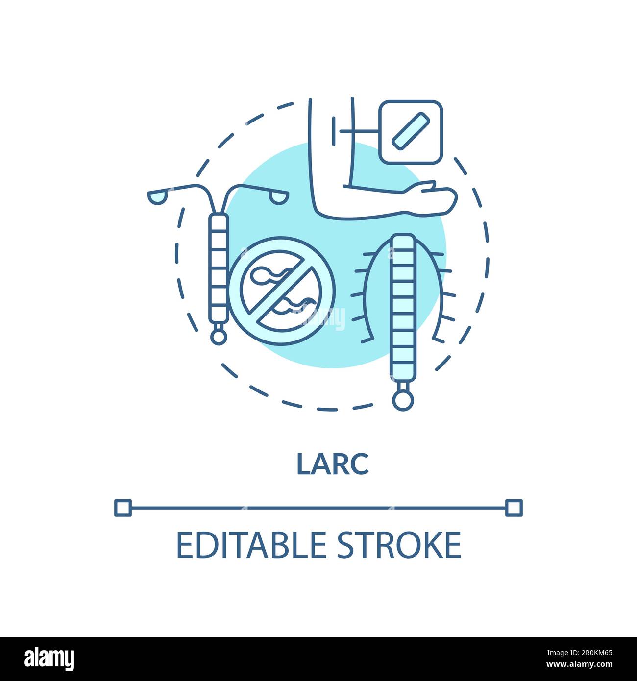 Türkisfarbenes LARC-Konzeptsymbol Stock Vektor