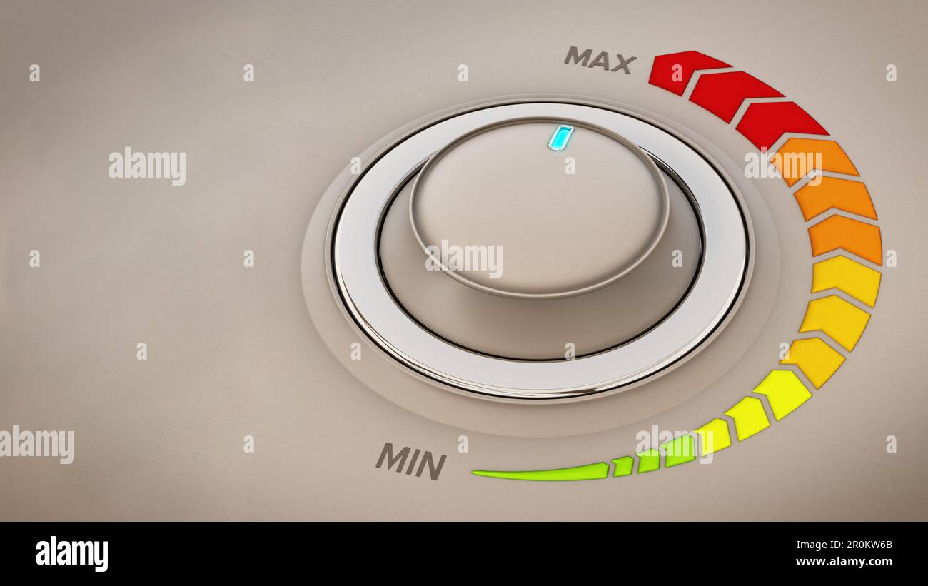 Vintage Style Control-Knopf wählen. 3D-Darstellung. Stockfoto