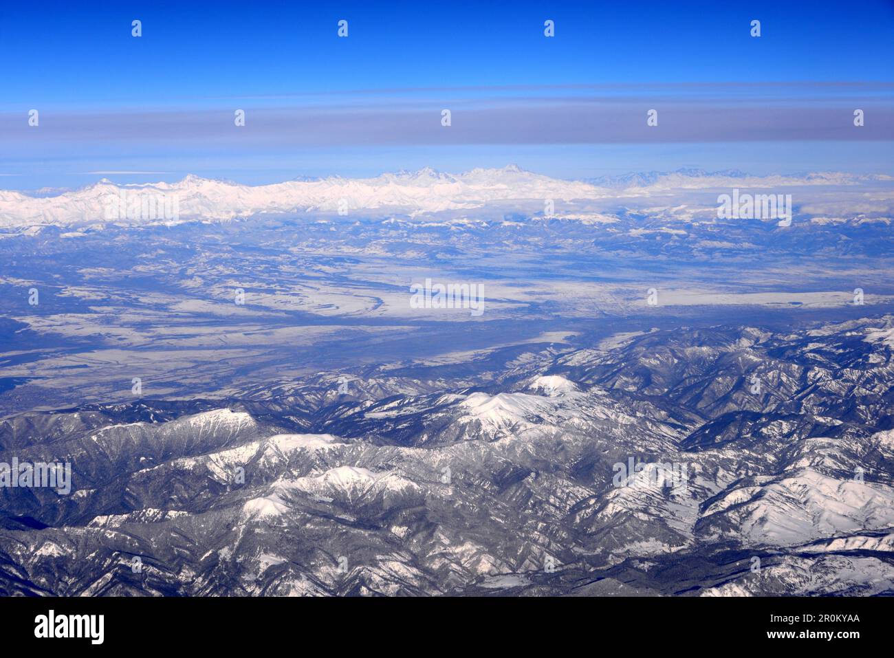 Kaukasus, aus dem Flugzeug, Georgia Stockfoto