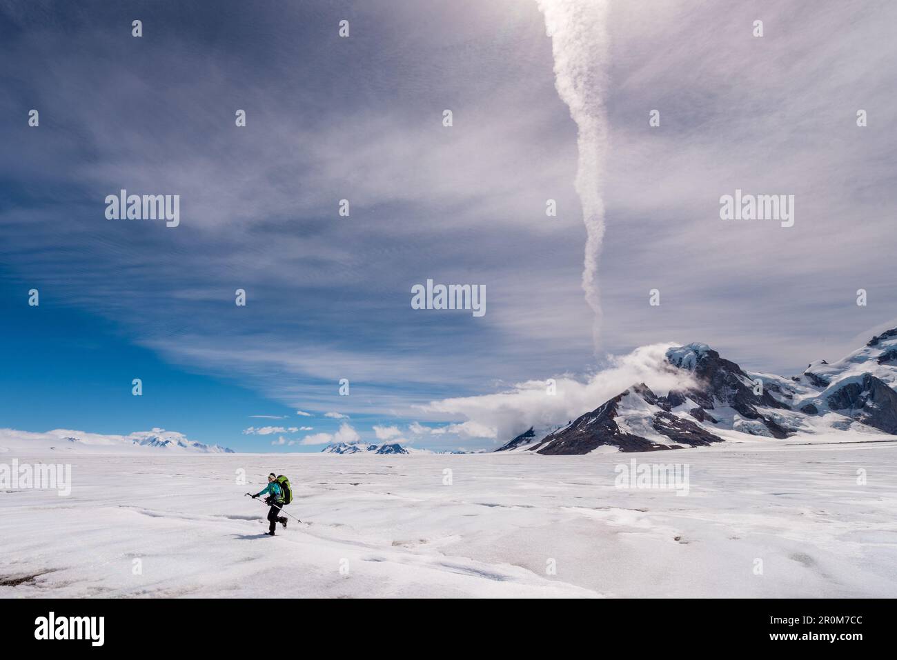 Kletterer auf dem Eis von Campo de Hielo Sur, Los Glaciares Nationalpark, Patagonien, Argentinien Stockfoto