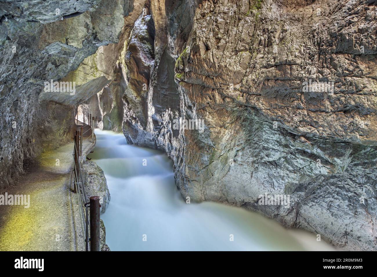 Partnachklamm in Garmisch-Partenkirchen, Wetterstein, Werdenfelser Land, Oberbayern, Bayern Stockfoto