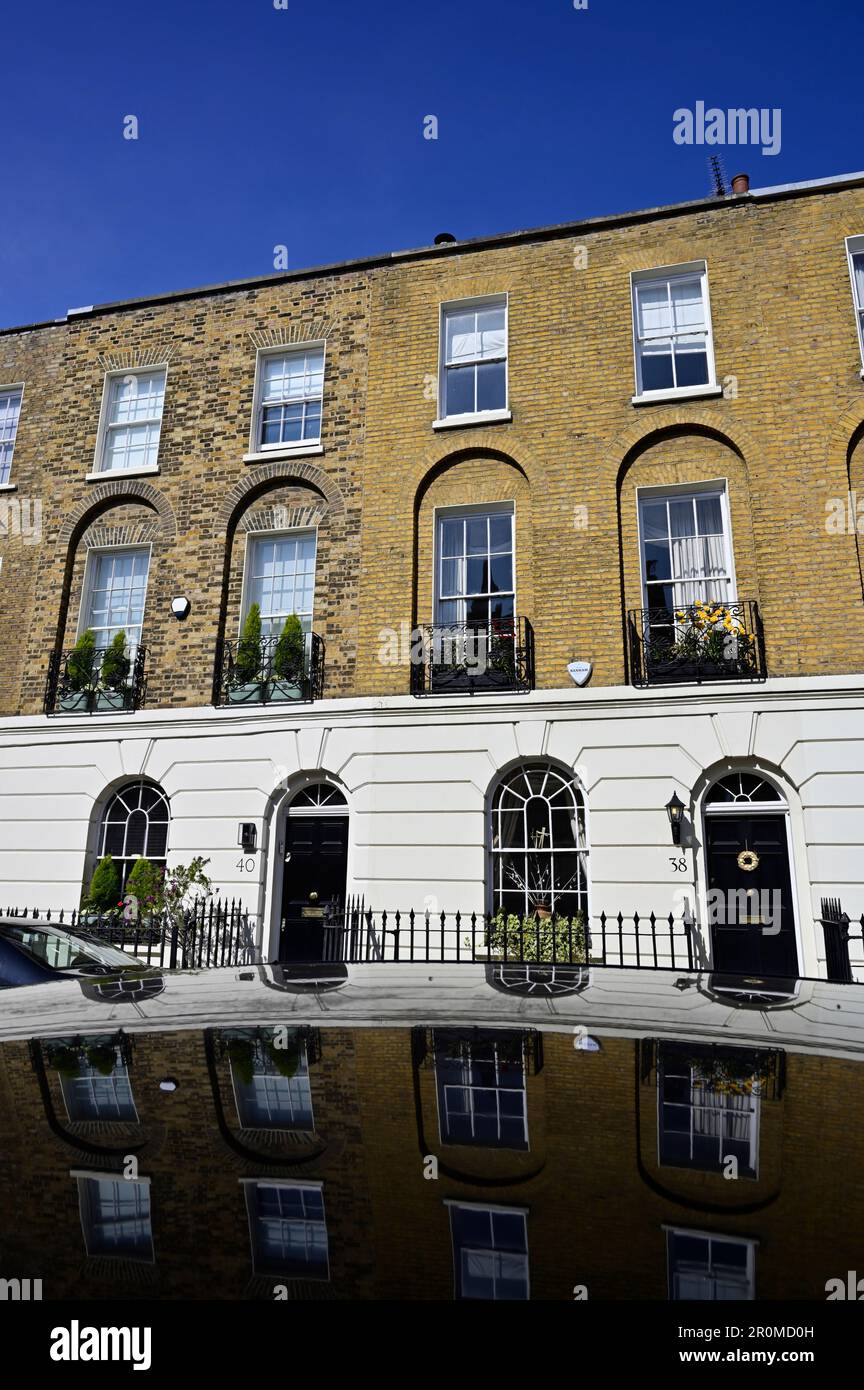 Terraced Residences, Chester Row, Belgravia, West London, Vereinigtes Königreich Stockfoto