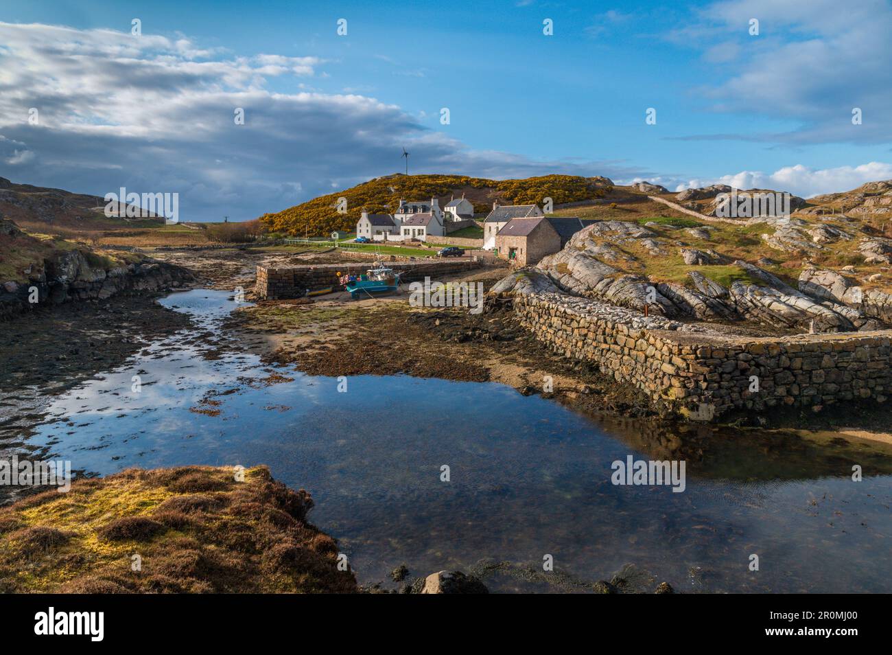 Rispond Harbour an der Nordküste Schottlands nahe Durness in Sutherland Stockfoto