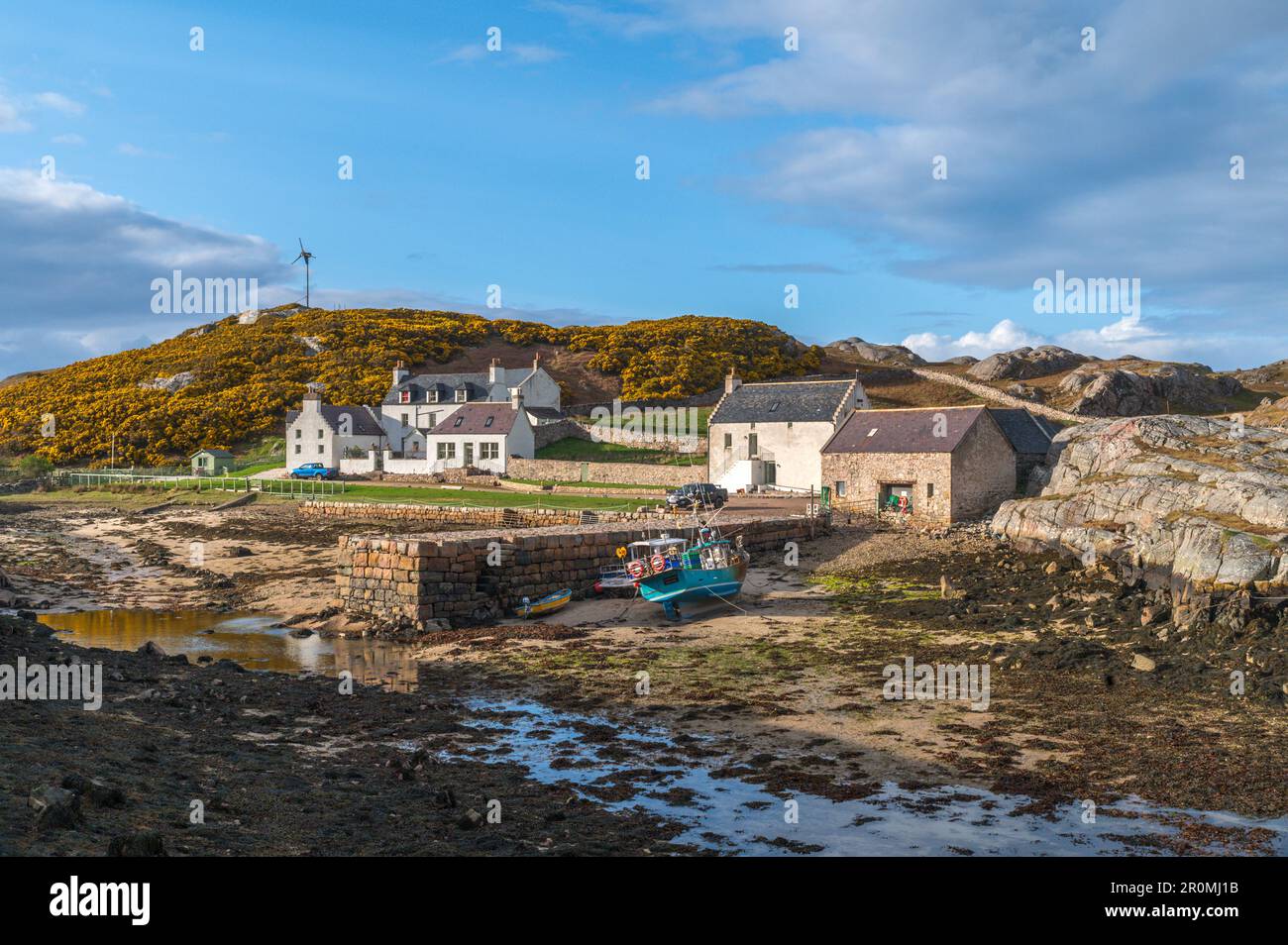 Rispond Harbour an der Nordküste Schottlands nahe Durness in Sutherland Stockfoto