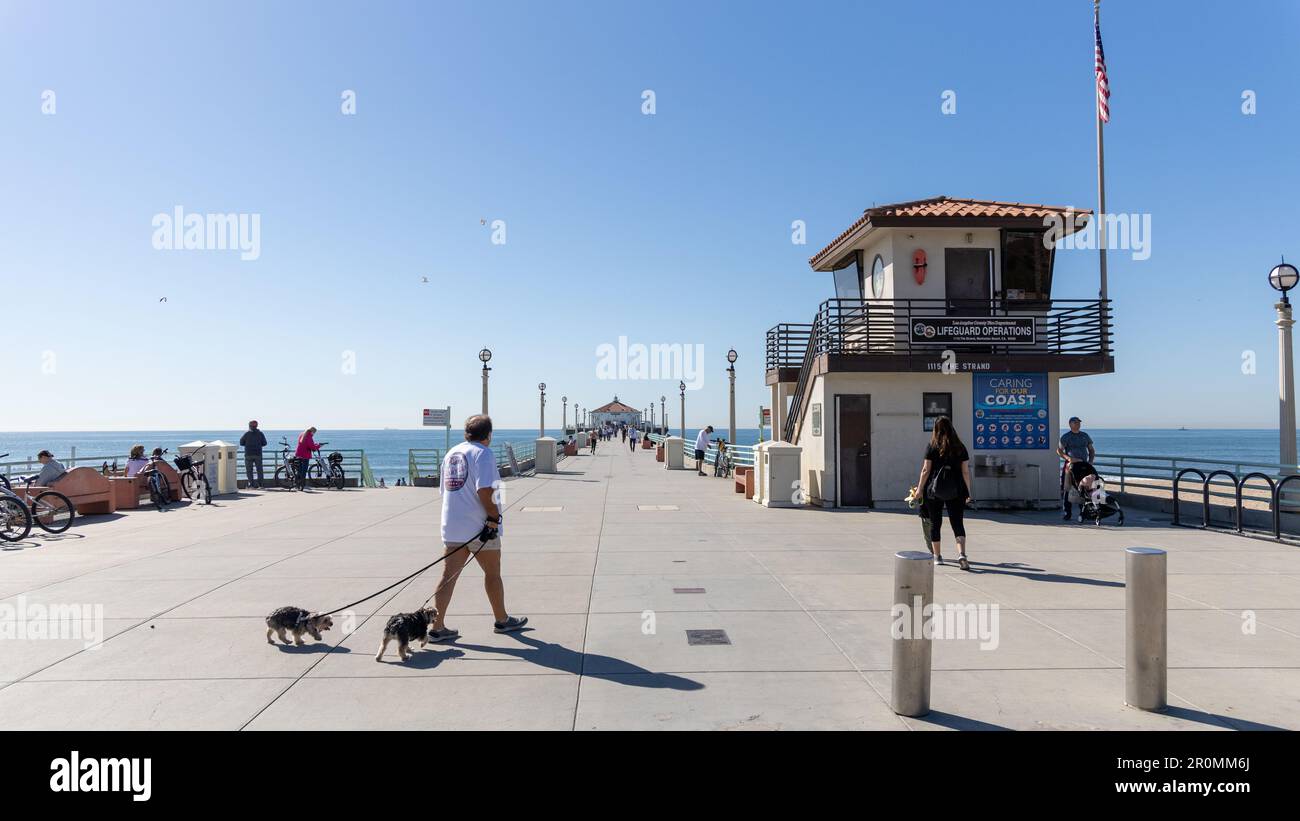 Der Manhattan Beach Pier in Kalifornien, USA, am 9. 2023. Februar Stockfoto