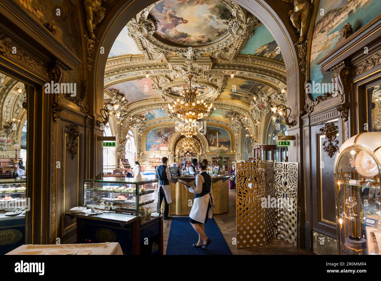 Art déco-Restaurant Le Train Bleu, Gare de Lyon, Paris, Frankreich Stockfoto