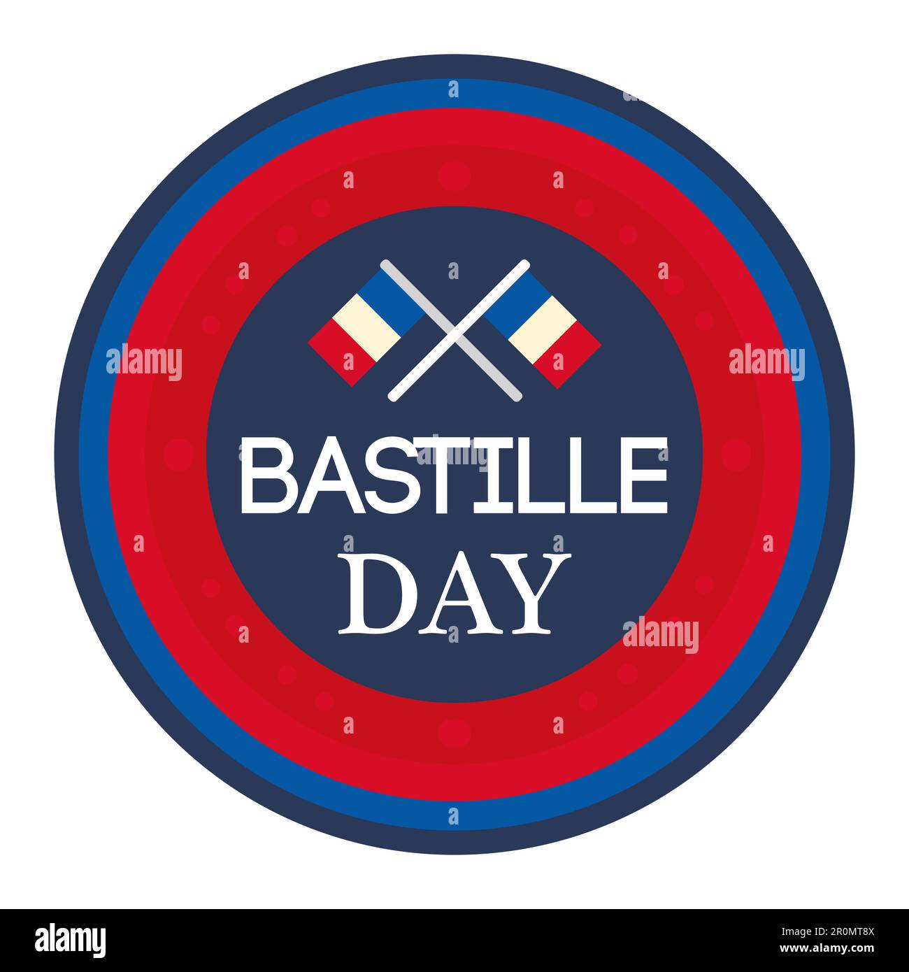 Frohe Festveranstaltung Zum Bastille-Tag. Frankreich Unabhängigkeit Gruß. Vektor Stock Vektor